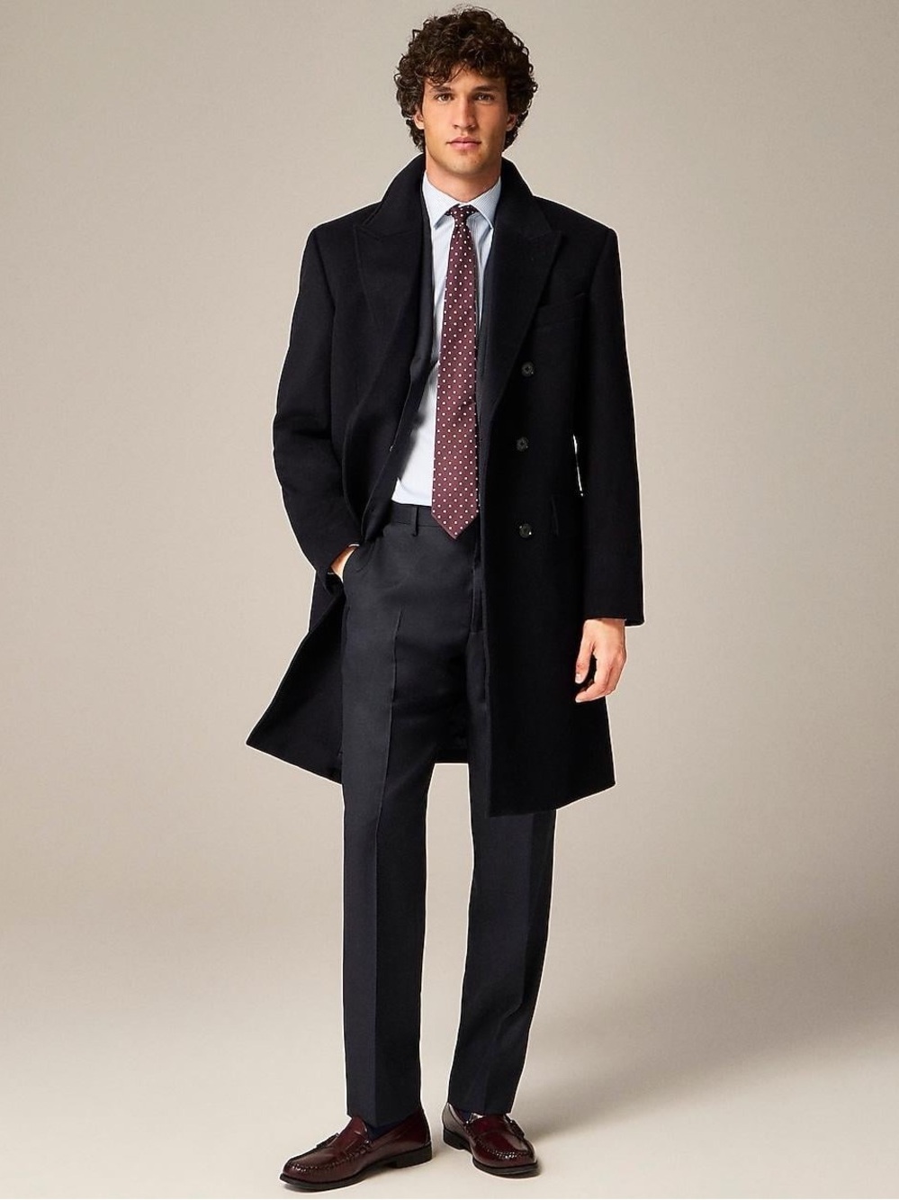 J.Crew Rivington Topcoat Italian Wool Cashmere Black Men’s 42R BS469